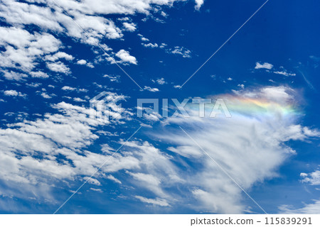 Sky Blue sky Rainbow clouds Background material 115839291