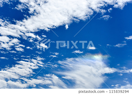 Sky Blue sky Rainbow clouds Background material 115839294