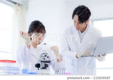 Research image Men and women working in the laboratory 115839587