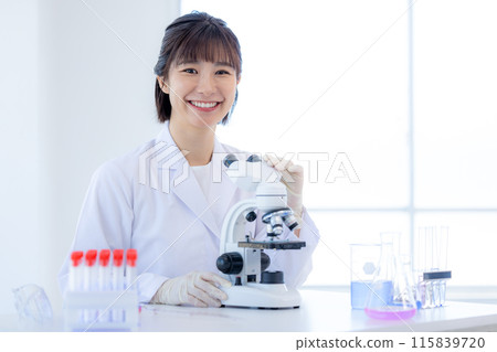 Research image: A woman working in a laboratory Research image: A woman working in a laboratory 115839720