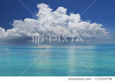 Midsummer cumulonimbus clouds and the blue sea 115839746