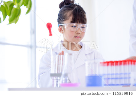 Elementary school girl studying science 115839916