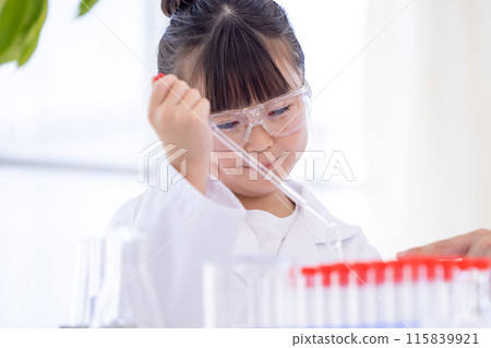 Elementary school girl studying science 115839921