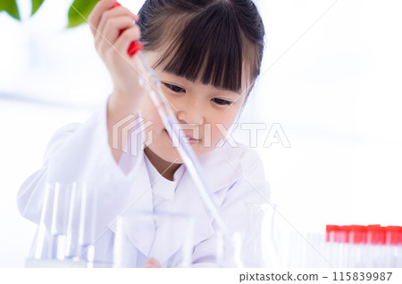 學習科學的小學女孩 學習科學的小學女孩 115839987