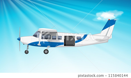 Small Airplane in Clear Sky Small Airplane in Clear Sky 115840144