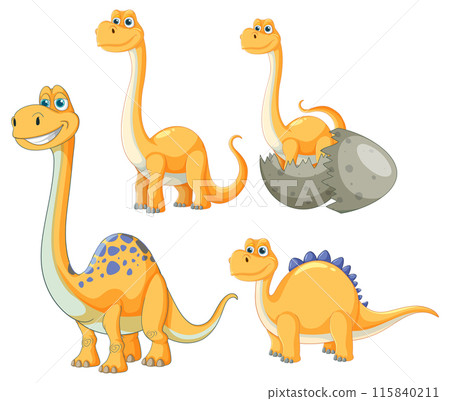Cute Cartoon Dinosaurs Collection Cute Cartoon Dinosaurs Collection 115840211