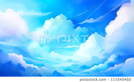 藍天白雲水彩畫“AI生成圖像” 藍天白雲水彩畫“AI生成圖像” 115840488