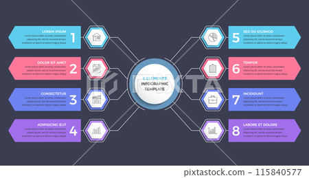 Infographic Template - 8 Options 115840577