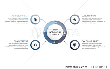Circle Diagram Template - Four Elements Circle Diagram Template - Four Elements 115840581
