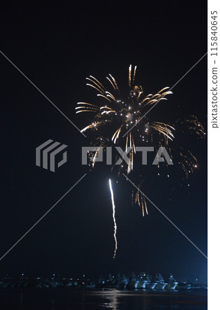 Fireworks reflected in the water 115840645