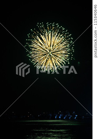 絢麗的煙火為夏日的夜空增添色彩 115840646