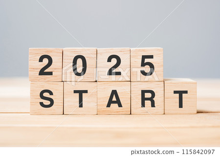 2025 START text on table. Resolution, strategy, goal, motivation, reboot, business and New Year holiday concepts 2025 START text on table. Resolution, strategy, goal, motivation, reboot, business and New Year holiday concepts 115842097