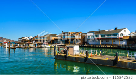 Pier 39, a shopping center and popular tourist attraction in San Francisco, California 115842583