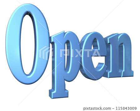 3DCG three-dimensional letters "Open/Opening Commemoration" Blue, Blue 115843009