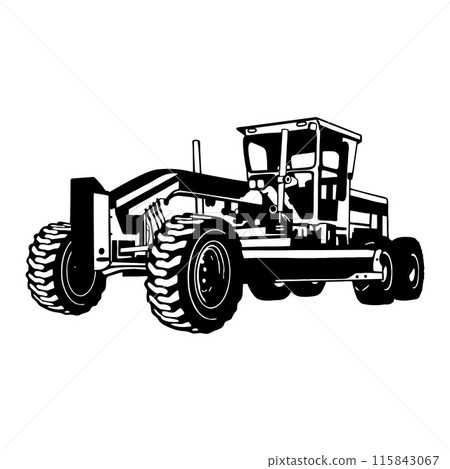 motor grader heavy equipment vector illustration, motor grader heavy equipment Logo Template vector 115843067