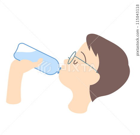 Profile of a man hydrating Profile of a man hydrating 115843118