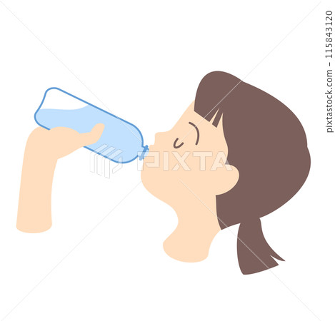 Side profile of a woman hydrating Side profile of a woman hydrating 115843120