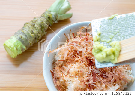 Real wasabi, Wasabi bowl, Fresh wasabi, Dried bonito flakes 115843125