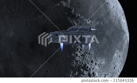 spaceship and moon 115843326