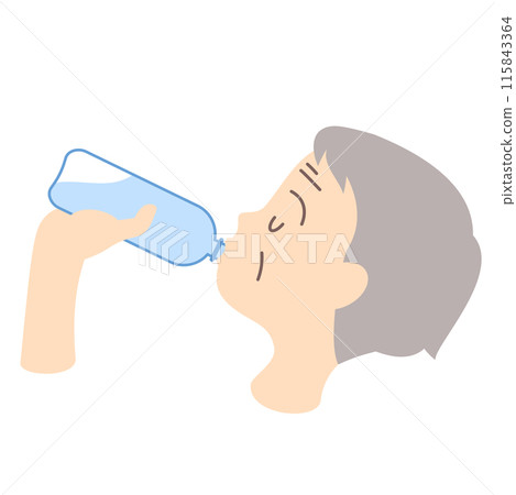 Profile of an elderly woman hydrating 115843364