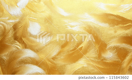 Golden Japanese paper background material, abstract background, traditional Japanese beauty, Japanese culture, generative AI illustration 115843602