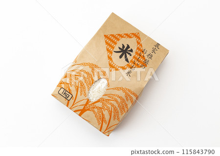 Rice bag on white background 115843790
