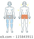 Male hair removal full body illustration 115843911