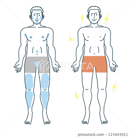 Male hair removal full body illustration 115843911