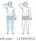 Male hair removal full body illustration 115843913
