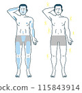 Male hair removal full body illustration 115843914
