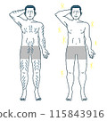 Male hair removal full body illustration 115843916