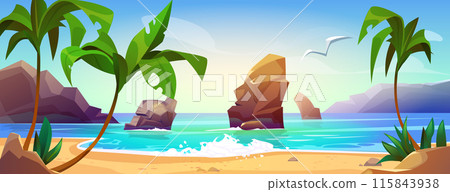 Summer tropical lagoon beach landscape Summer tropical lagoon beach landscape 115843938
