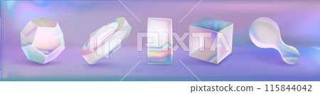 Abstract glass figure with hologram effect Abstract glass figure with hologram effect 115844042