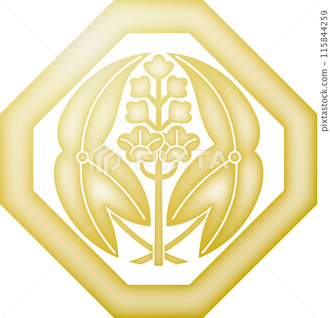 Family crest: Corner cut with embracing iris [gold] 115844259