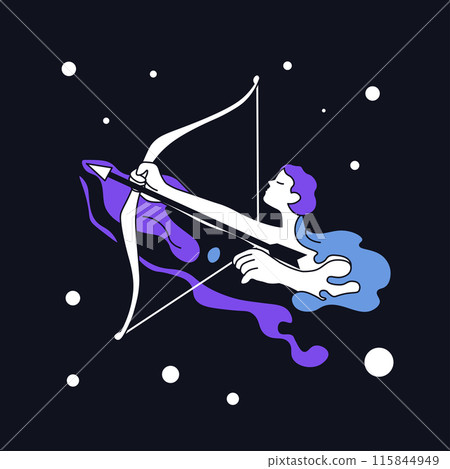 Sagittarius Zodiac Sign Vector Illustration Sagittarius Zodiac Sign Vector Illustration 115844949
