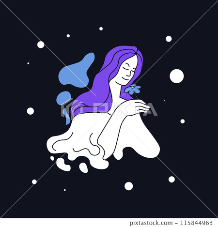 Virgo Zodiac Sign Vector Illustration Virgo Zodiac Sign Vector Illustration 115844963