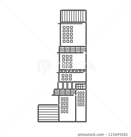 Osaka building sightseeing illustration 115845082