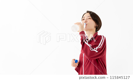 Woman in a tracksuit Water 115845127