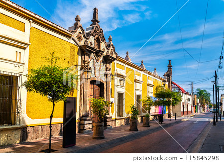 Traditional houses in San Pedro Tlaquepaque - Guadalajara, Mexico 115845298
