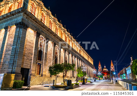 Teatro Degollado, a neoclassical Mexican theater in Guadalajara, Mexico at sunset Teatro Degollado, a neoclassical Mexican theater in Guadalajara, Mexico at sunset 115845301