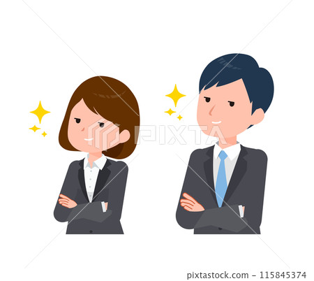 Business people men and women in suits. Confident and smug faces. Business people men and women in suits. Confident and smug faces. 115845374