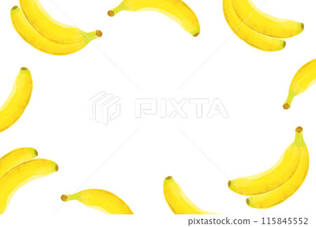 Watercolor style banana background illustration frame 115845552