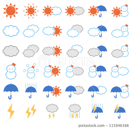 天氣標記插圖集 115846386