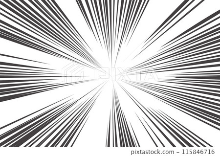 Speed lines effect. Vector manga and comics book illustration isolated on white background. Motion abstract striped radial explosion. Anime action superhero graphic frame Speed lines effect. Vector manga and comics book illustration isolated on white background. Motion abstract striped radial explosion. Anime action superhero graphic frame 115846716