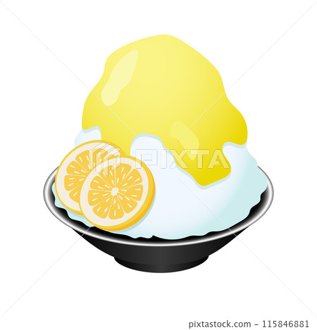 刨冰和甜瓜加大量檸檬糖漿的插圖 115846881