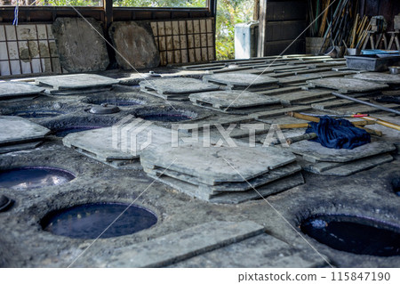 Indigo dyeing kettle at Higeta Indigo Dyeing Studio 115847190