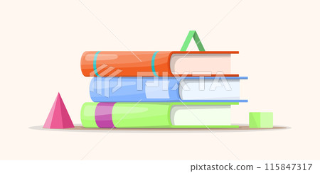 stack of book. flat design. illustration vector 115847317
