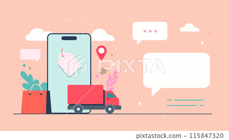 Shopping mobile. delivery concept. illustration vector 115847320