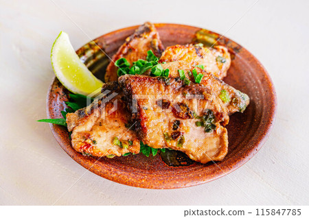 Deep-fried marinated bonito 115847785