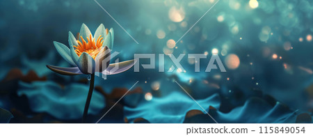 Delicate Nature Scene Background with Lily Flower 115849054